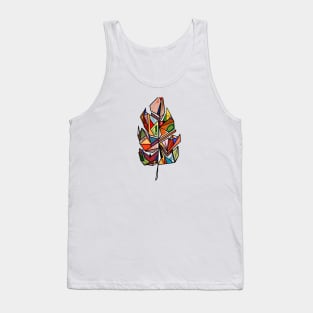 Colorful feather leaf Tank Top